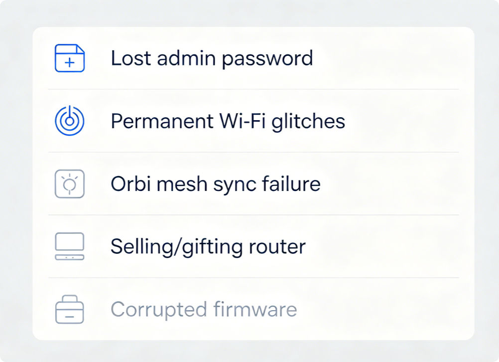 How to Factory Reset Netgear Nighthawk & Orbi Router: Step-by-Step Hard & Software Reset Guide1 How to Factory Reset Netgear Nighthawk & Orbi Router: Step-by-Step Hard & Software Reset Guide1