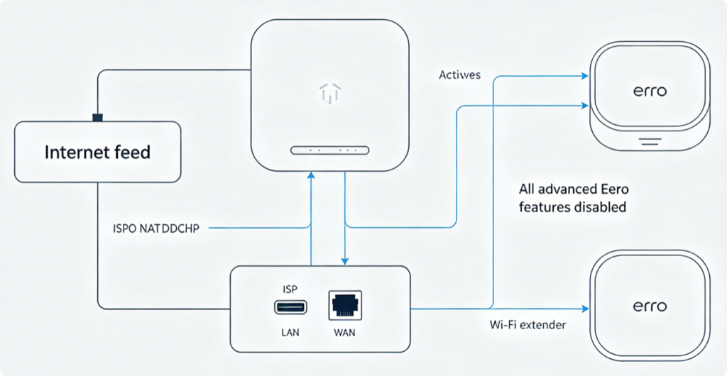 Eero Router Bridge Mode Configuration to Work With ISP Modem-Router Combo Gateway: Two Official Setups to Eliminate Double NAT & Stabilize Mesh4